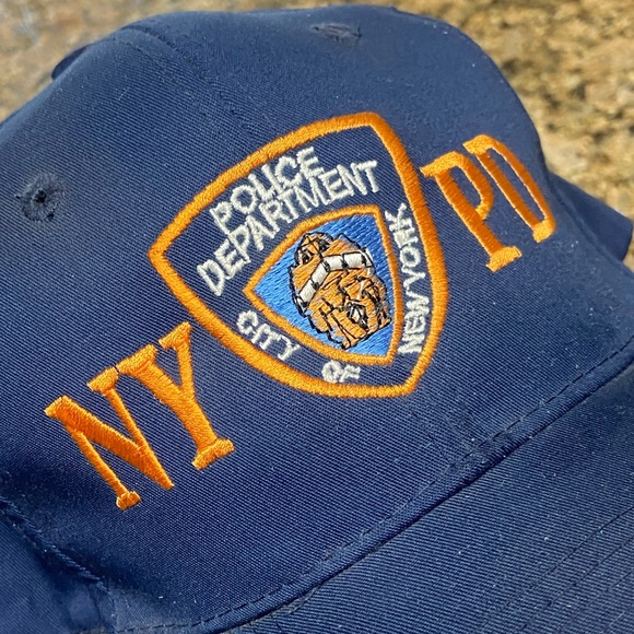 Vintage City of NEW YORK Navy Blue POLICE Snap Back Baseball Hat MINTY NYC - Picture 4 of 5